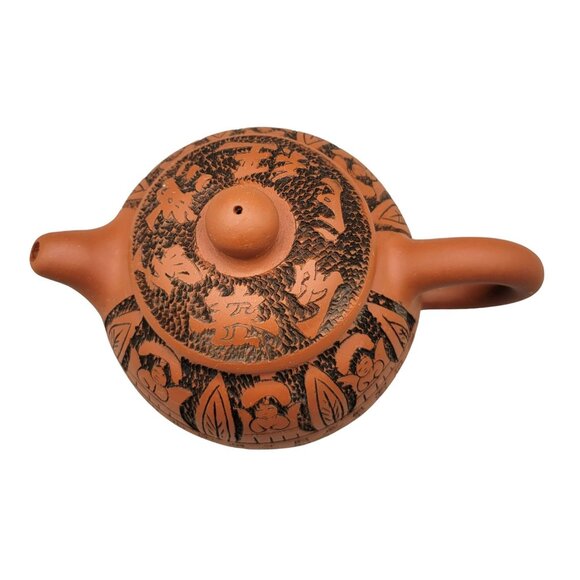 Yi-xing Zisha Clay Teapot Chinese Calligraphy Hand Carved - Picture 6 of 10